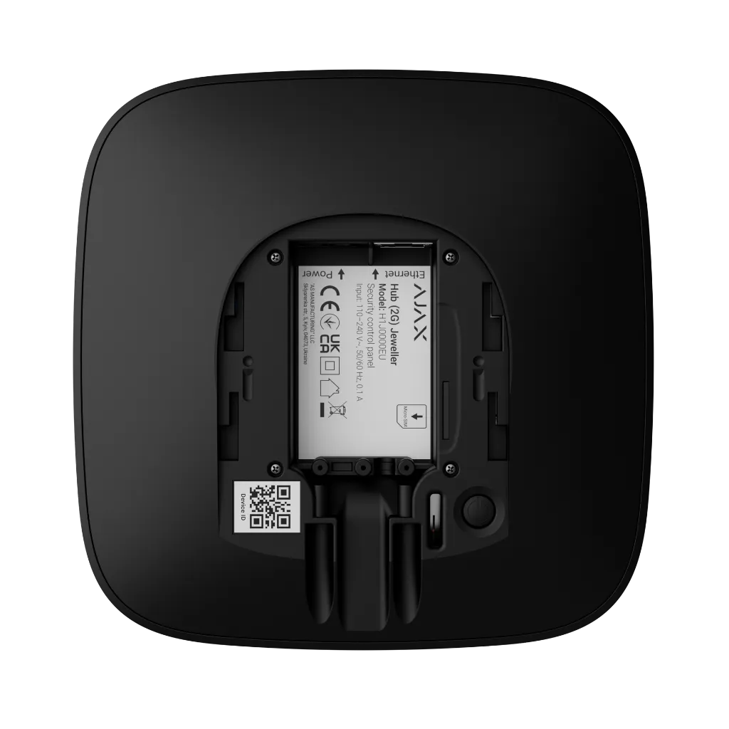 Render - Ajax Hub (2G) Jeweller - black - without SmartBracket - back.webp