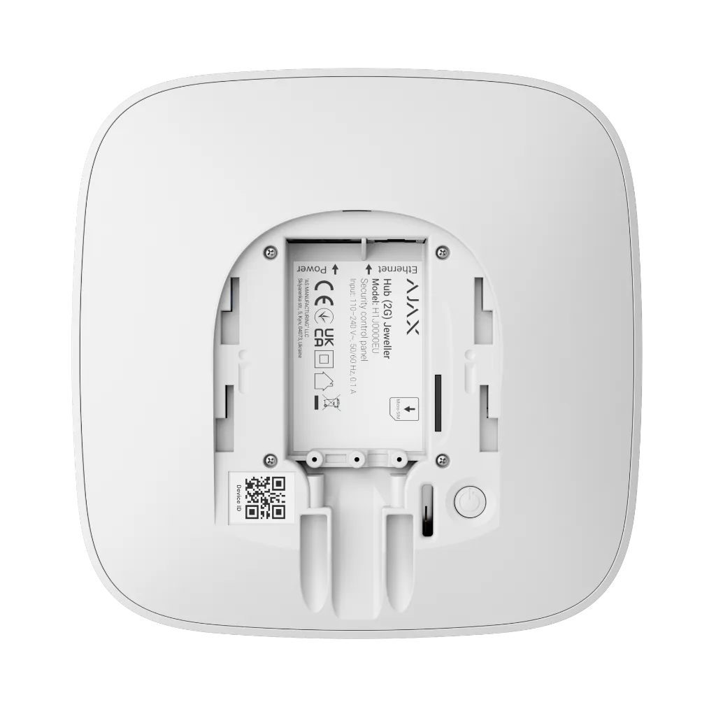 Render - Ajax Hub (2G) Jeweller - white - without SmartBracket - back.webp