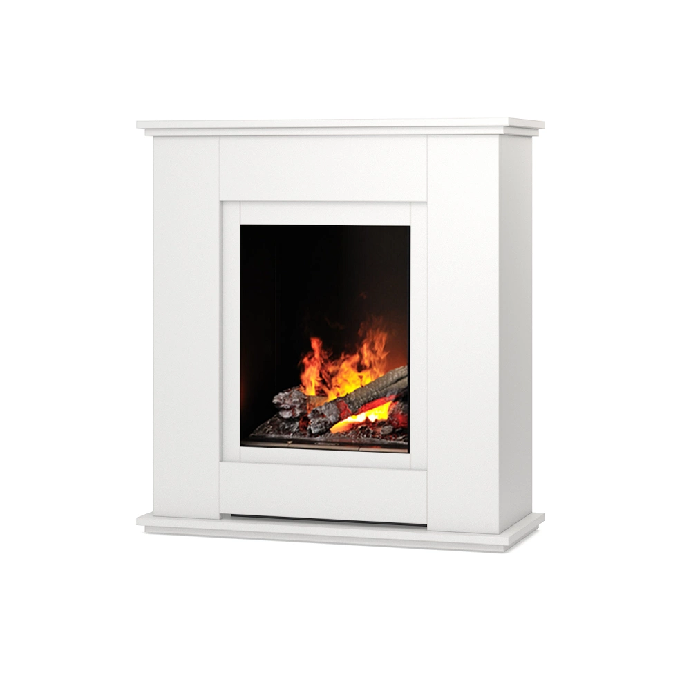 Warmtec Asti Elektrischer Kamin mit Engine 68-400 Optimyst Einsatz – Weiß Matt Finish